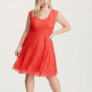 Torrid Coral Lace Dress